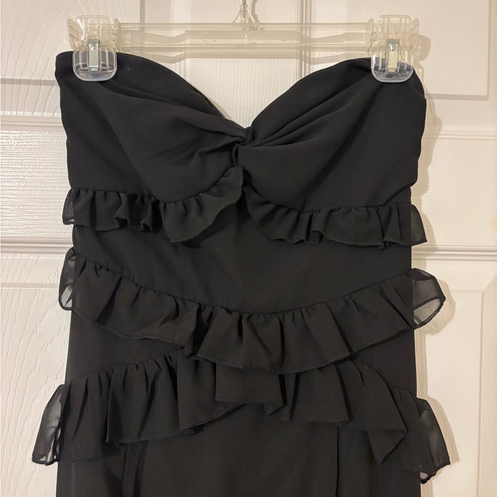 Black Ruffle Formal Dress - Picture 3 of 4